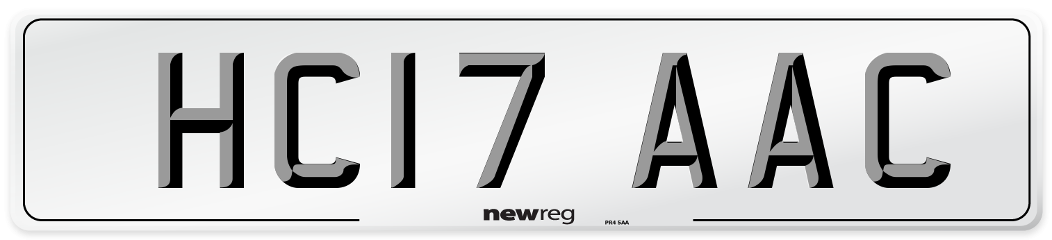 HC17 AAC Number Plate from New Reg